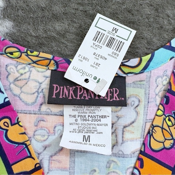 NWT Pink Panther Scrub Top - Picture 2 of 10